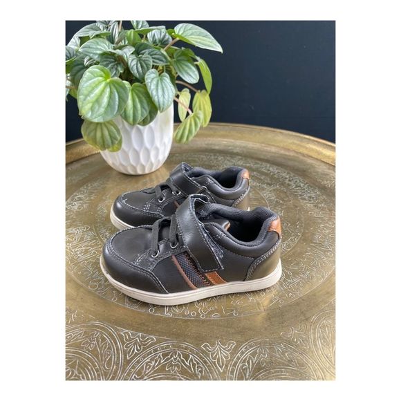 Smart Fit Faux Leather Sneakers Sz 7 Brown Non-Marking Soles - Picture 6 of 11